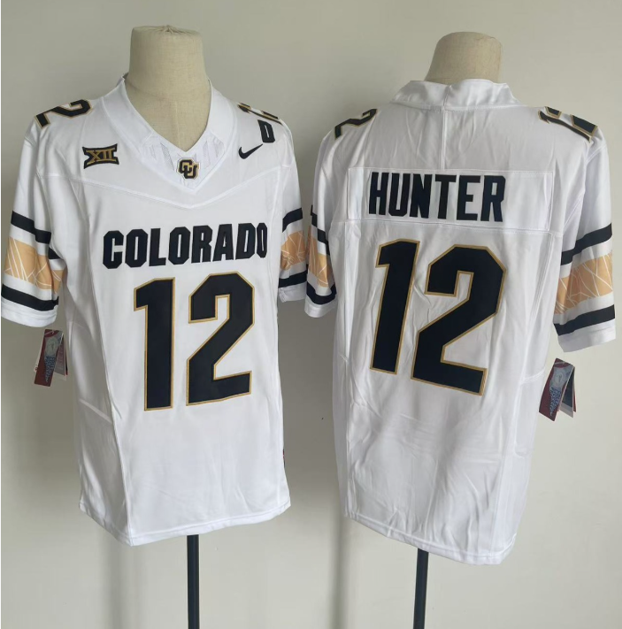 Travis Hunter Jersey #12 Colorado Buffaloes College Football White Home Alternative 2
