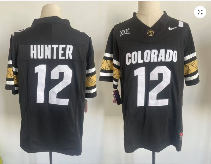 Travis Hunter Jersey #12 Colorado Buffaloes College Football Black Home Alternative 2