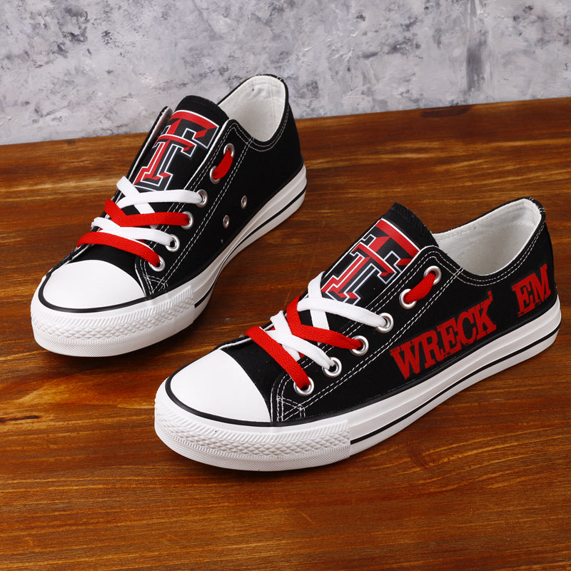 Texas Tech Red Raiders Limited Print NCAA College Students Low Top Canvas Shoes Sport Sneakers 1