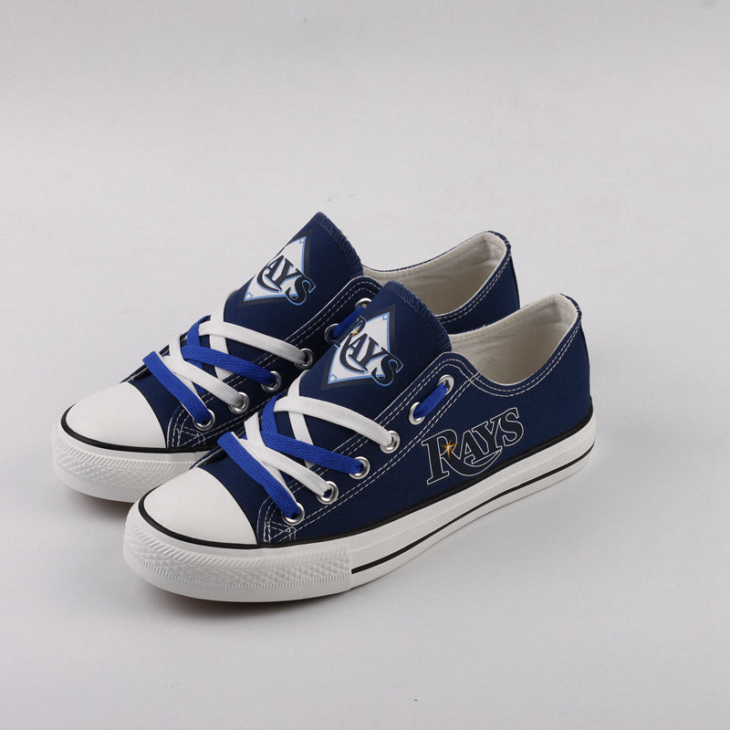 Tampa Bay Rays Limited Print MLB Baseball Fans Low Top Canvas Shoes Sport Sneakers T-DAC87L