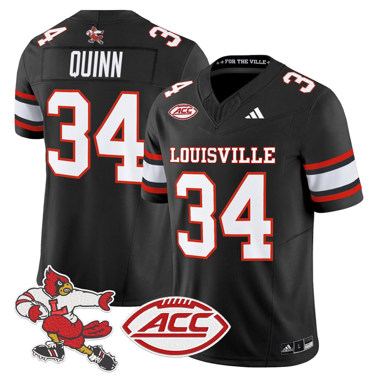 TJ Quinn Jersey #34 Louisville Cardinals 2025 Vapor Limited Stitched