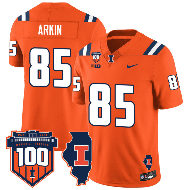Tanner Arkin Jersey #85 Illinois Fighting Vapor Limited College Football Stitched Throwback
