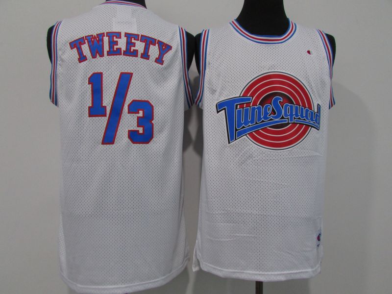 Tune Squad Space Jam #1 3 Tweety Slam Dunk Movie Basketball Jersey
