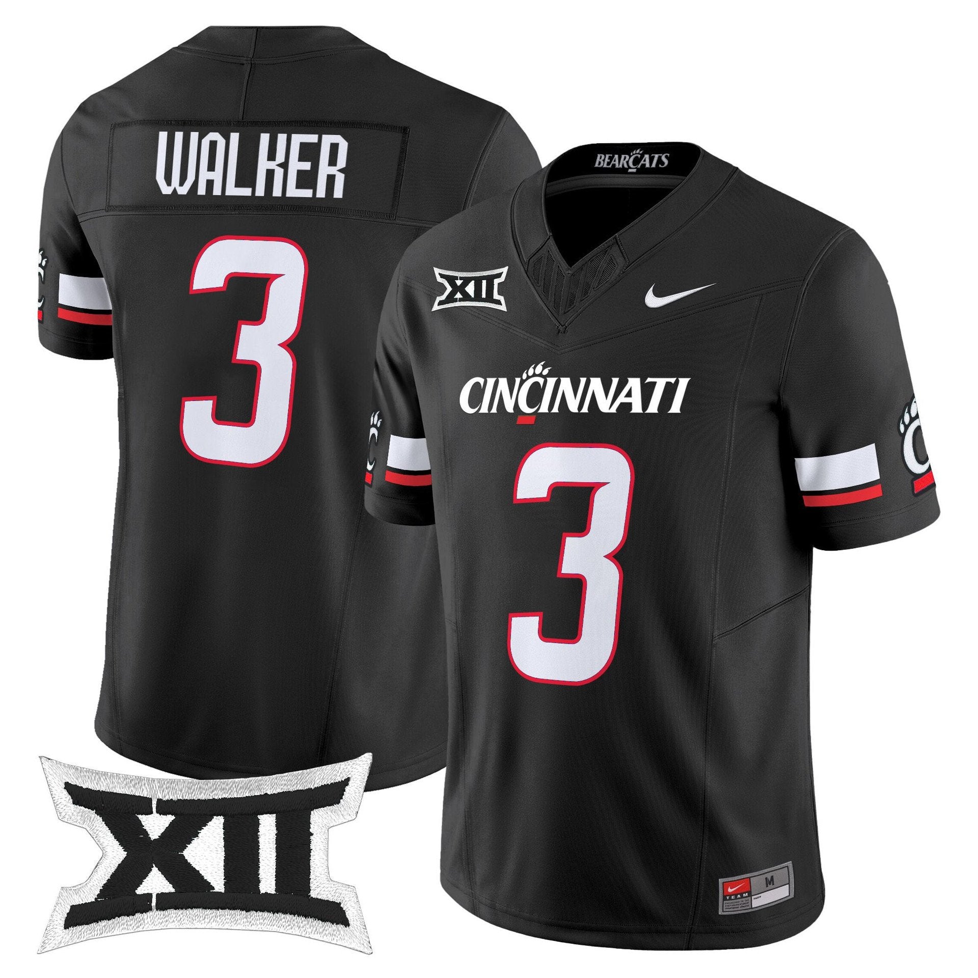 Tawee Walker Jersey #3 Cincinnati Bearcats 2025 Vapor Limited Stitched Black