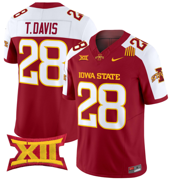 Troy Davis Jersey #28 Iowa State Cyclones Vapor Limited College Football Stitched Cardinal Alternate