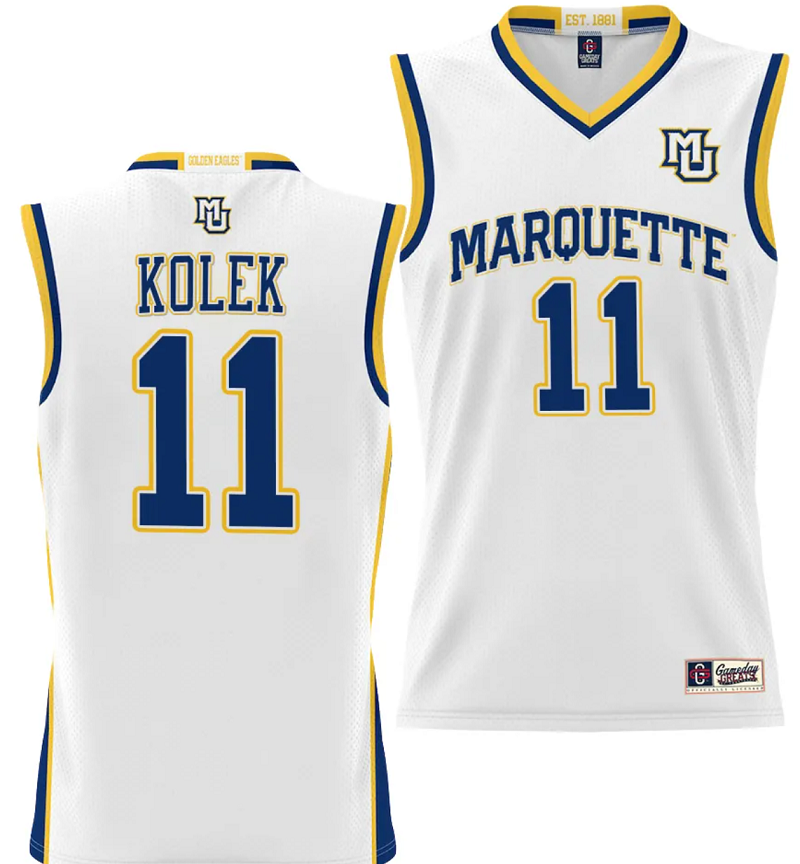 Tyler Kolek Jersey #11 Marquette Golden Eagles NIL Basketball Lightweight