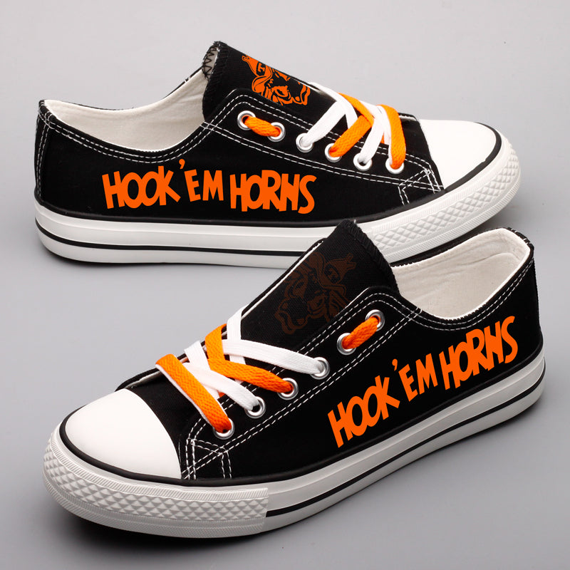 Texas Longhorns Limited Print NCAA College Students Low Top Canvas Shoes Sport Sneakers 1