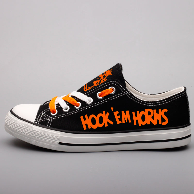 Texas Longhorns Limited Print NCAA College Students Low Top Canvas Shoes Sport Sneakers 1