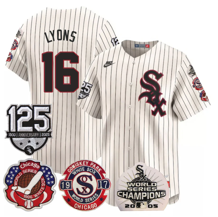Ted Lyons Jersey #16 Chicago White Sox 125th Anniversary World Series Champions Cream