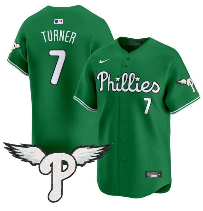 Trea Turner Jersey #7 Philadelphia Phillies 2025 Vapor Premier Limited Stitched Kelly Green