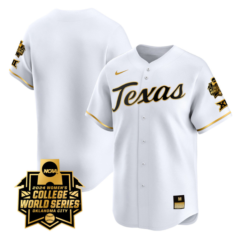 Texas AM Aggies Team Jersey 2024 College World Series Patch Vapor Premier Limited NCAA Baseball Stitched White Gold