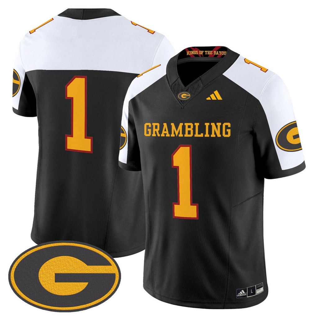 Team Jersey #1 Grambling Tigers 2025 Vapor Limited Stitched Black Alter