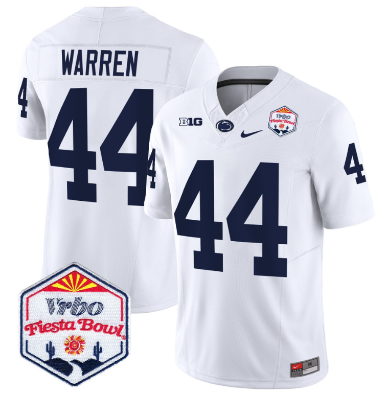 Tyler Warren Jersey #44 Penn State 2024 Fiesta Bowl Patch White