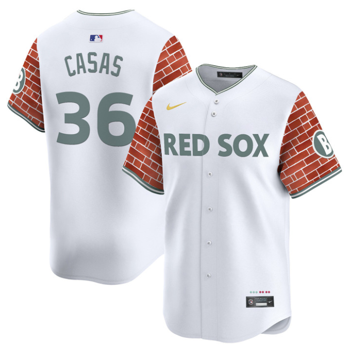 Triston Casas Jersey #36 Boston Red Sox 2025 Fenway Red Brick Style Vapor Premier Stitched White