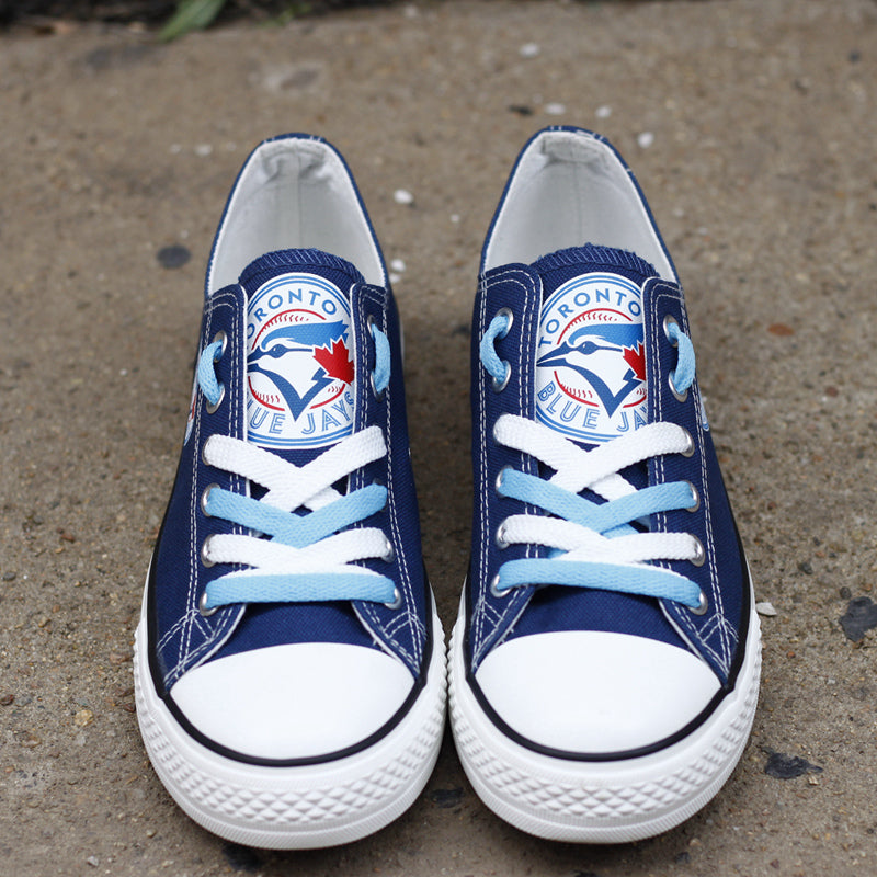 Toronto Blue Jays Limited Print MLB Baseball Fans Low Top Canvas Shoes Sport Sneakers T-DBS56L