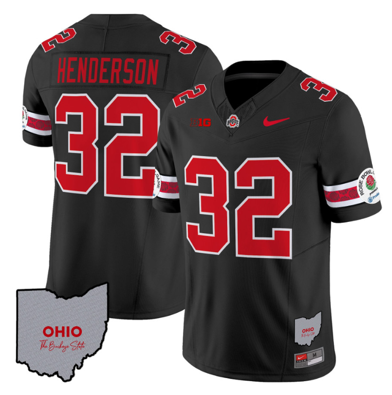 Treveyon Henderson Jersey #32 Ohio State Rose Bowl Football V3 Black