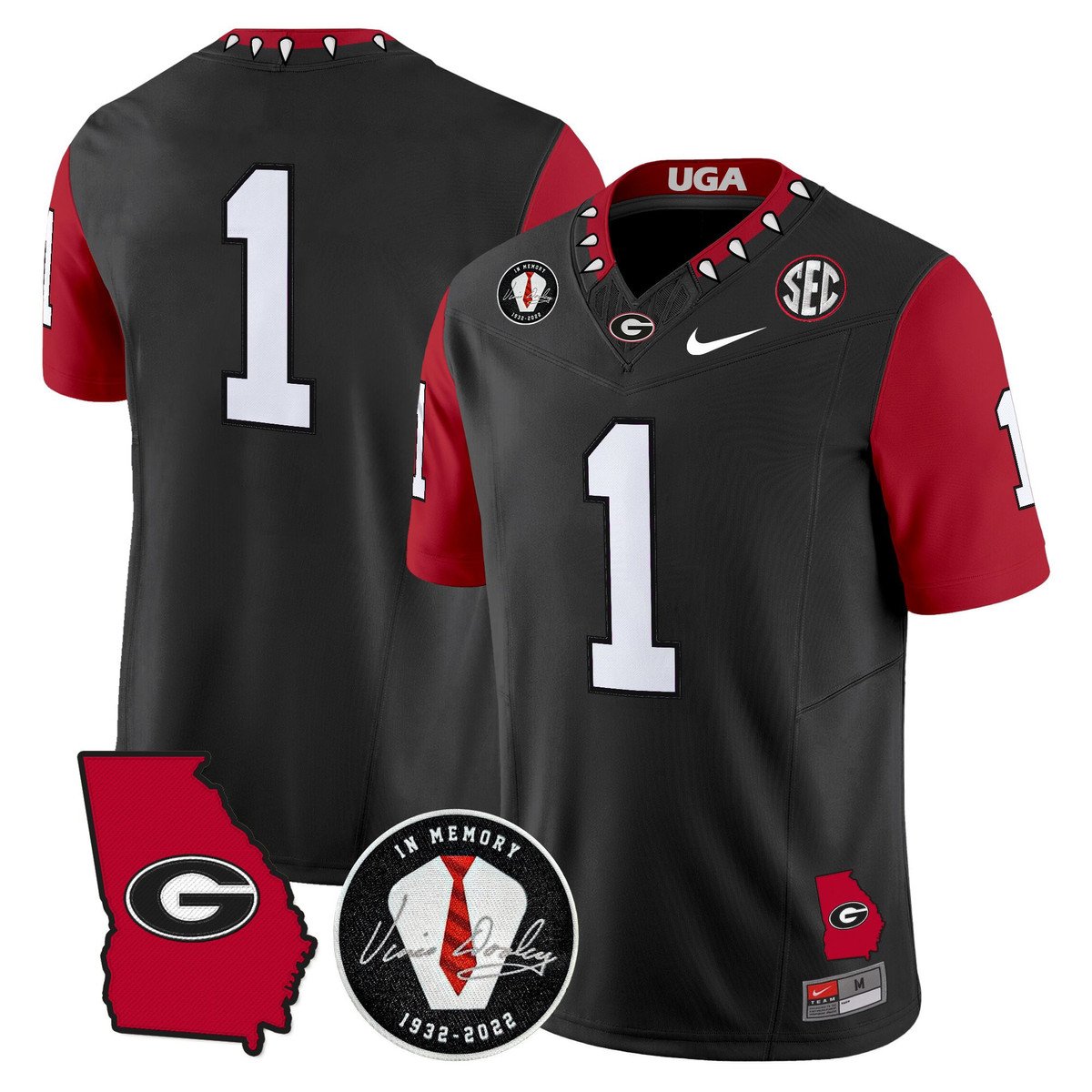 Team Jersey #1 Georgia Bulldogs 2025 Vapor Limited Stitched Black