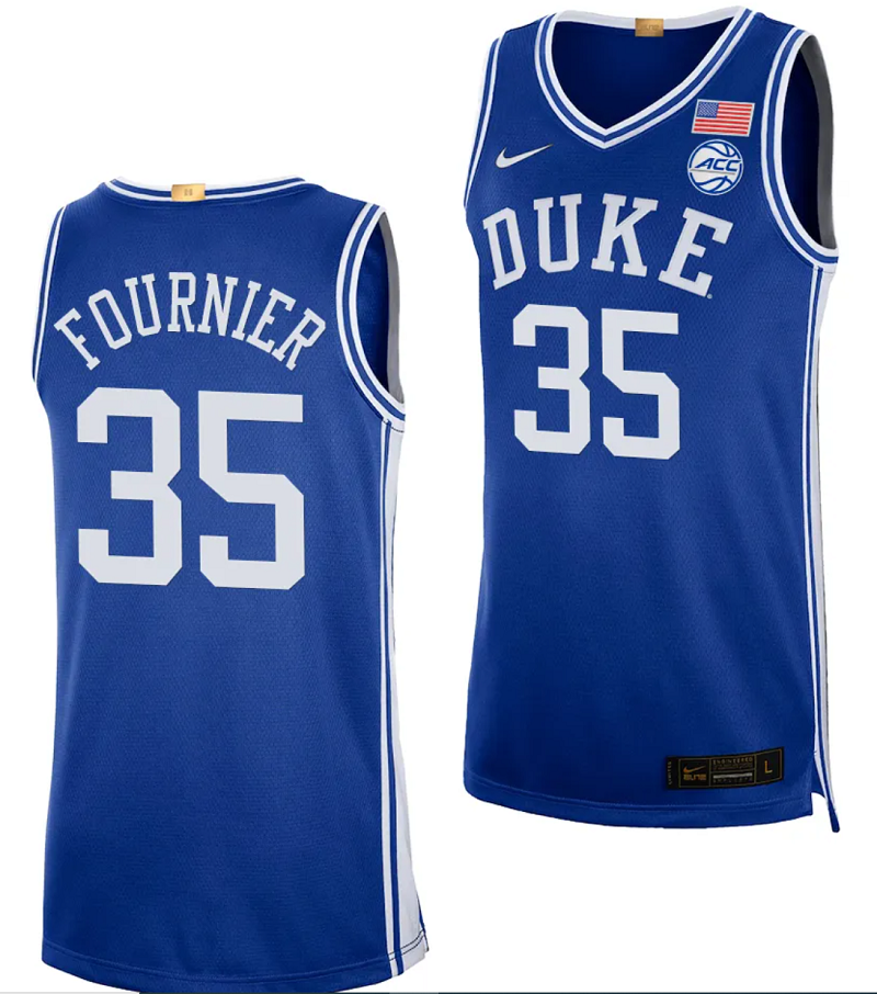 Toby Fournier Jersey #35 Duke Blue Devils College Basketball Royal