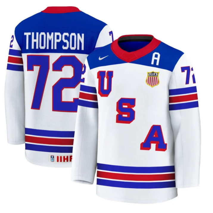 Tage Thompson Jersey #72 USA Hockey 2025 Premium Stitched Home