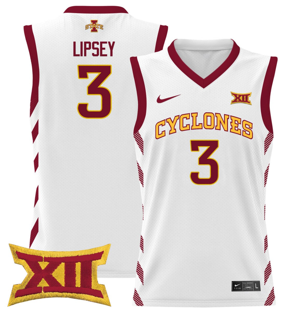 Tamin Lipsey Jersey #3 Iowa State 2024 Lightweight Basketball White