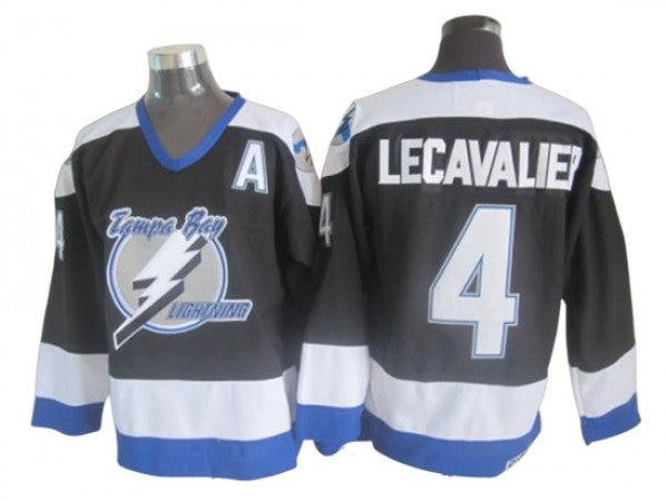 Tampa Bay Lightning #4 Vincent Lecavalier Vintage CCM Jersey - Black