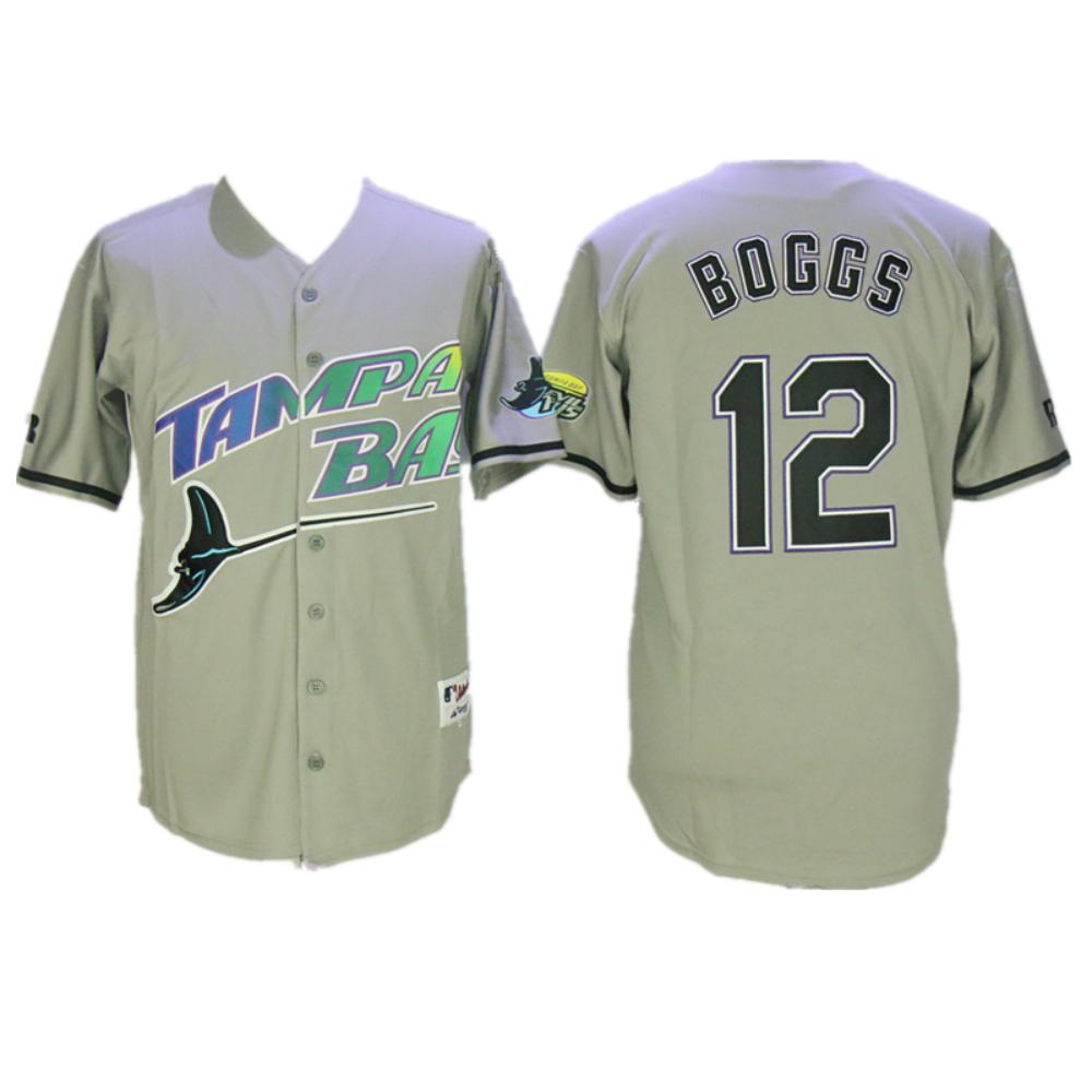 Tampa Bay Rays Wade Boggs Gray Throwback Jersey