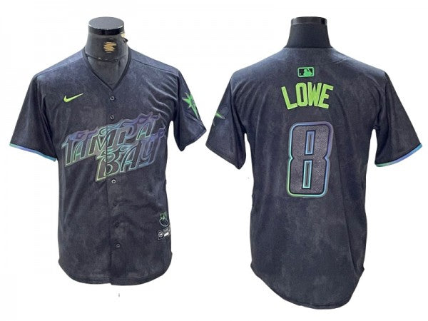 Tampa Bay Rays #8 Brandon Lowe Black 2024 City Connect Limited Jersey