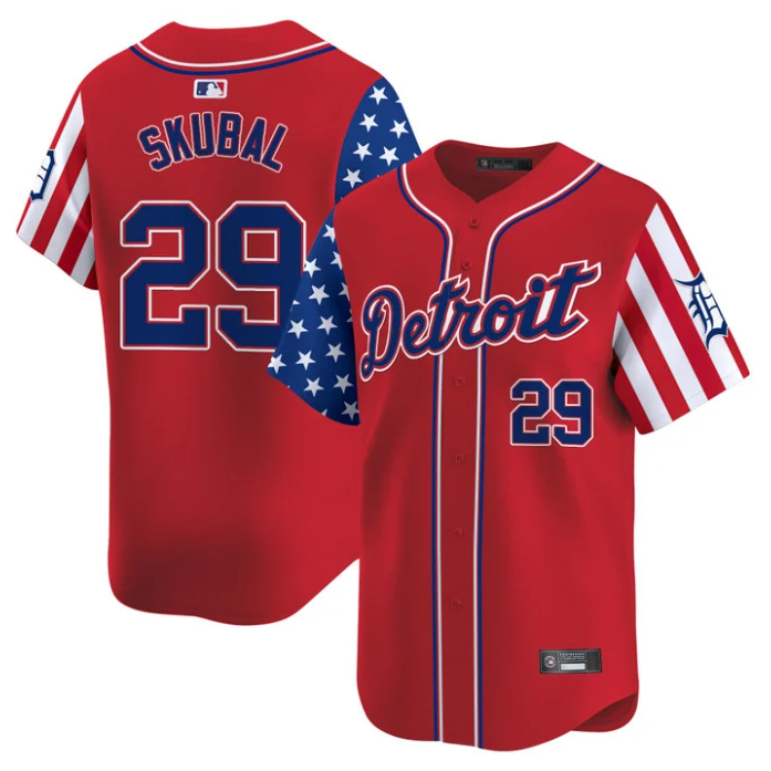 Tarik Skubal Jersey #29 Detroit Tigers 2025 Memorial Day Vapor Premier Limited Stitched Red