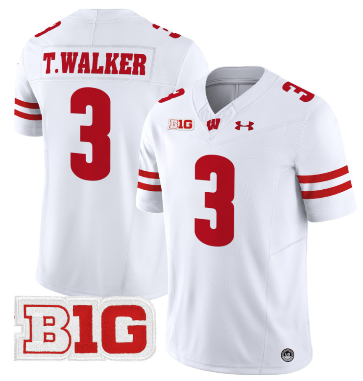 Tawee Walker Jersey #3 Wisconsin Badgers Vapor Football Stitched White
