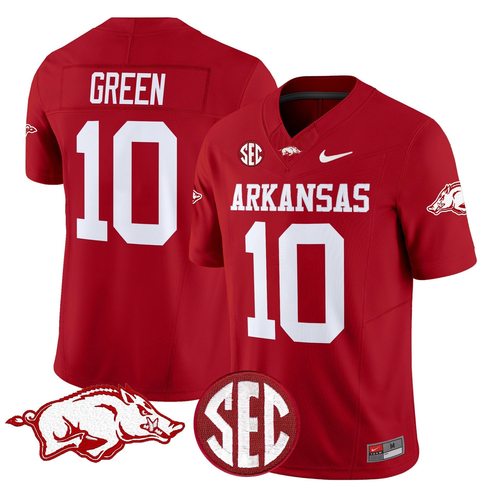 Taylen Green Jersey #10 Arkansas Razorbacks Limited Stitched Cardinal