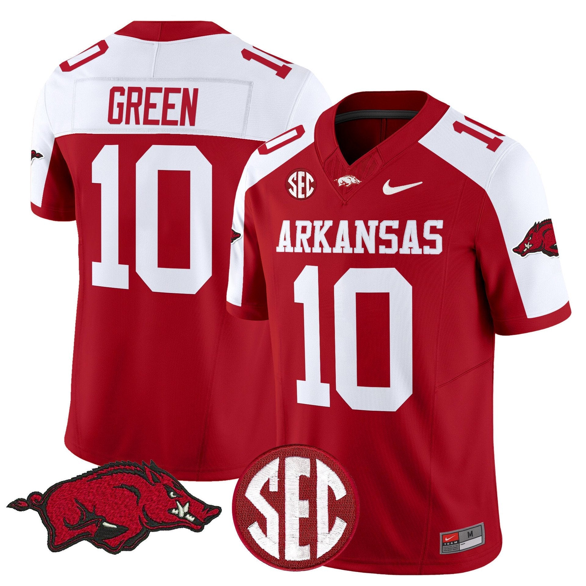 Taylen Green Jersey #10 Arkansas Razorbacks Limited Stitched Cardinal Alter