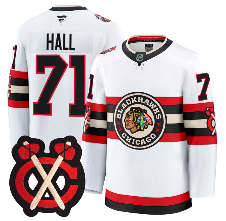Taylor Hall Jersey #71 Chicago Blackhawks Winter Classic Patch Stitched White