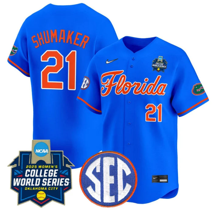 Taylor Shumaker Jersey #21 Florida Gators Softball 2025 World Series Stitched Royal