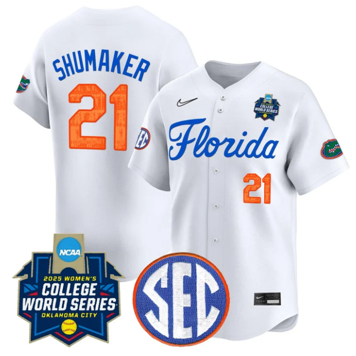 Taylor Shumaker Jersey #21 Florida Gators Softball 2025 World Series Stitched White