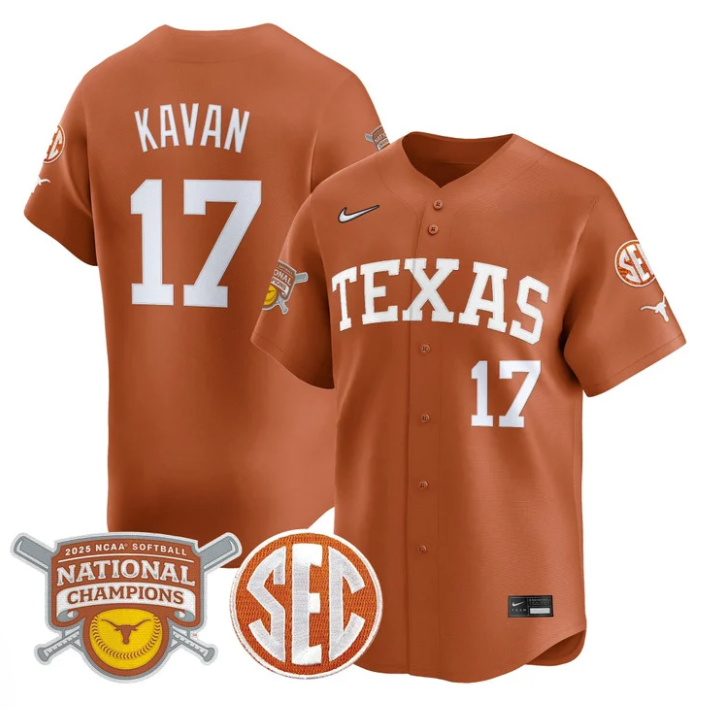 Teagan Kavan Jersey #17 Texas Longhorns 2025 National Champions Orange