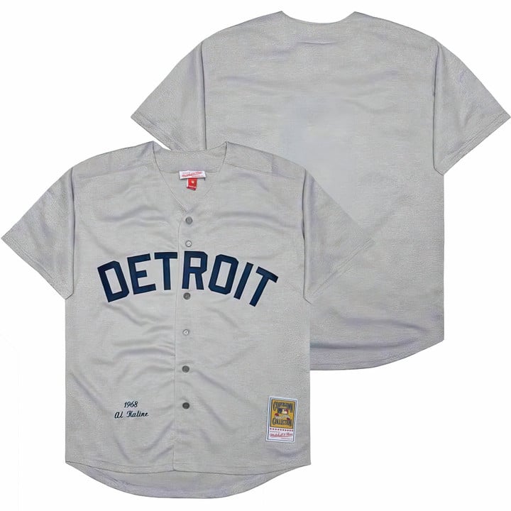 Team Jersey Detroit Tigers Throwback Cooperstown Collection Stitched Gray