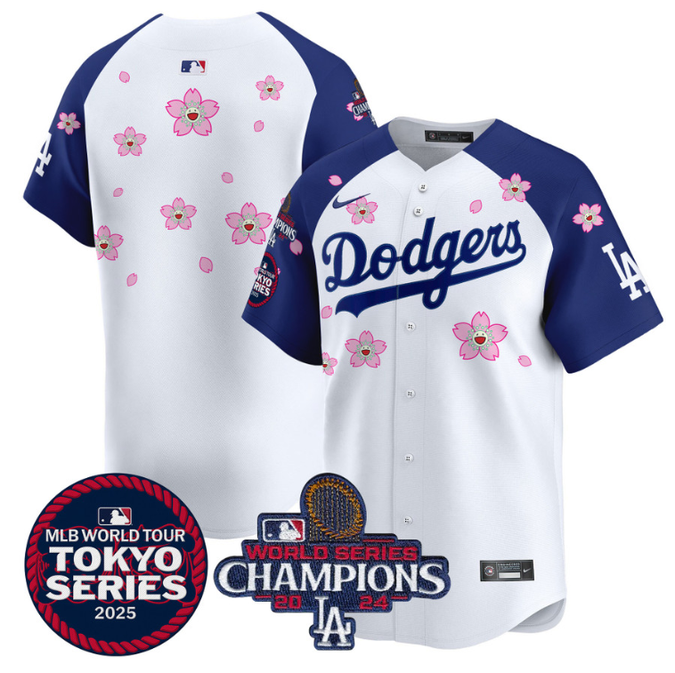 Team Jersey No Name Dodgers Tokyo Series 2025 World Series Champions Patch Alternate