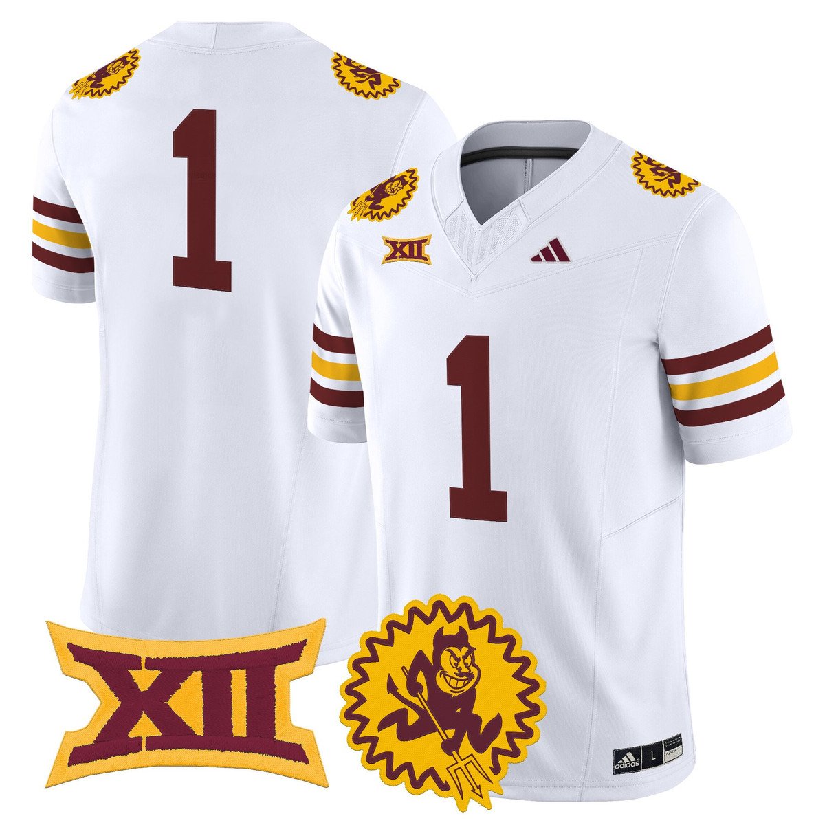 Team Jersey #1 Arizona State Sun Devils 1975 Throwback Vapor Stitched White