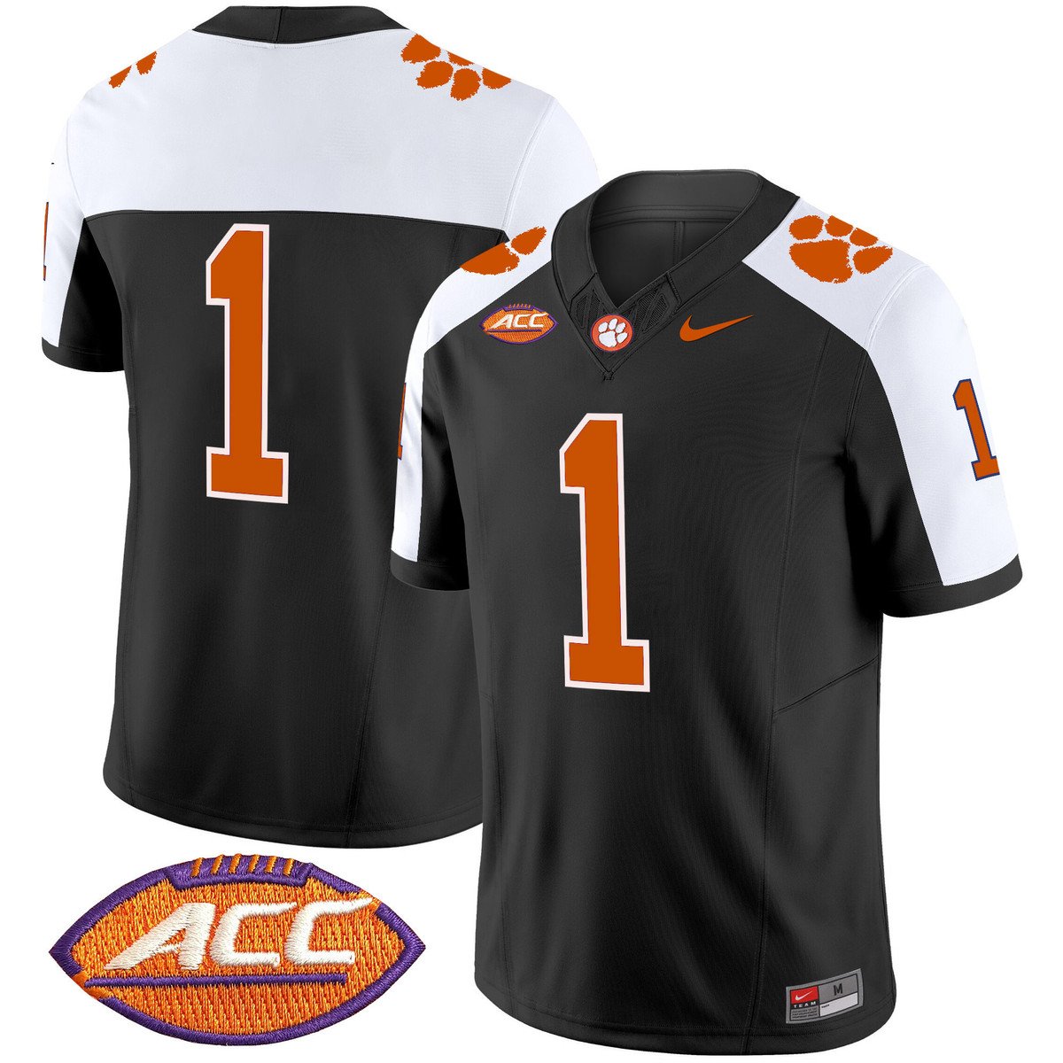 Team Jersey #1 Clemson Tigers 2025 Vapor Limited Stitched Black Alter