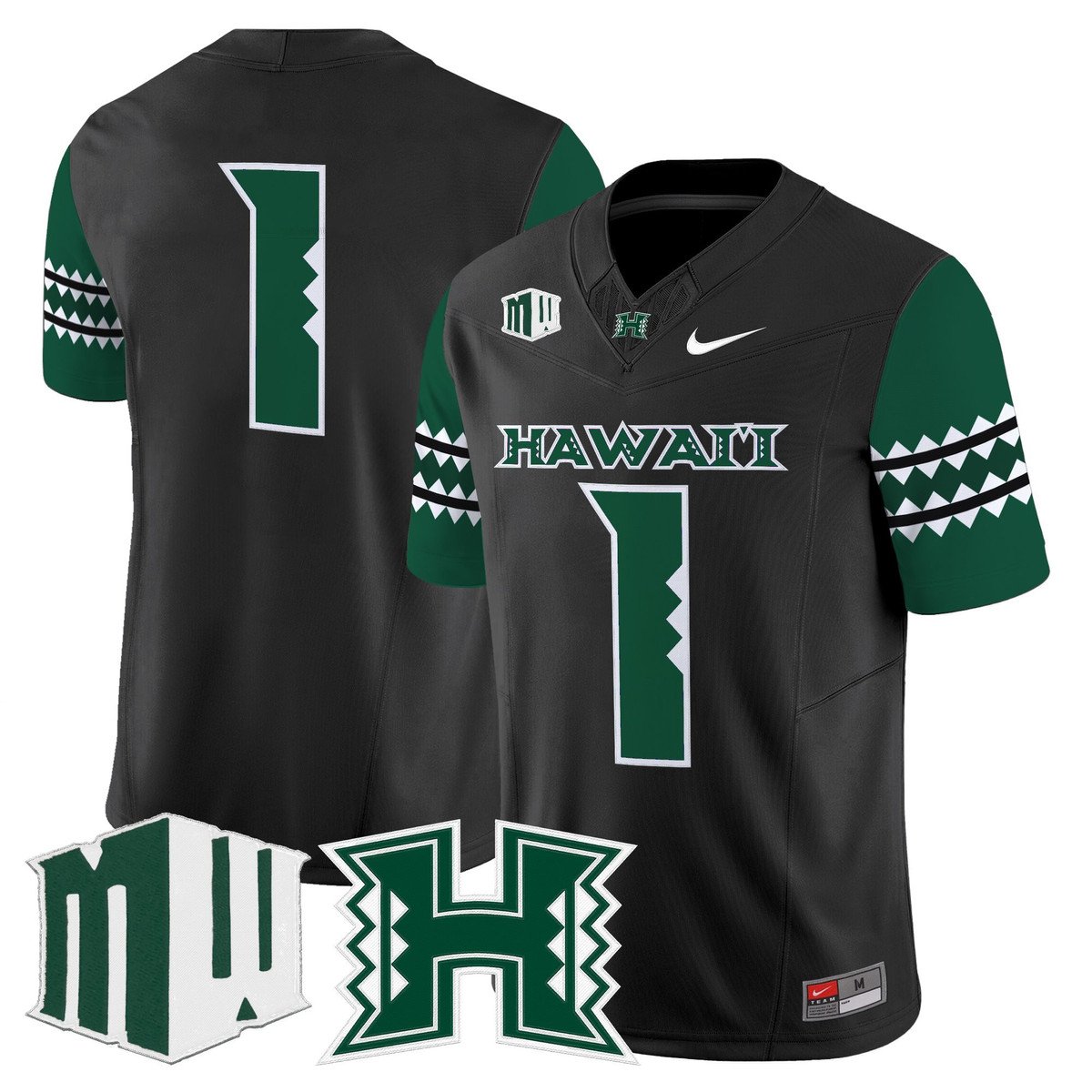 Team Jersey #1 Hawai'i Rainbow Warriors 2025 Vapor Stitched Black