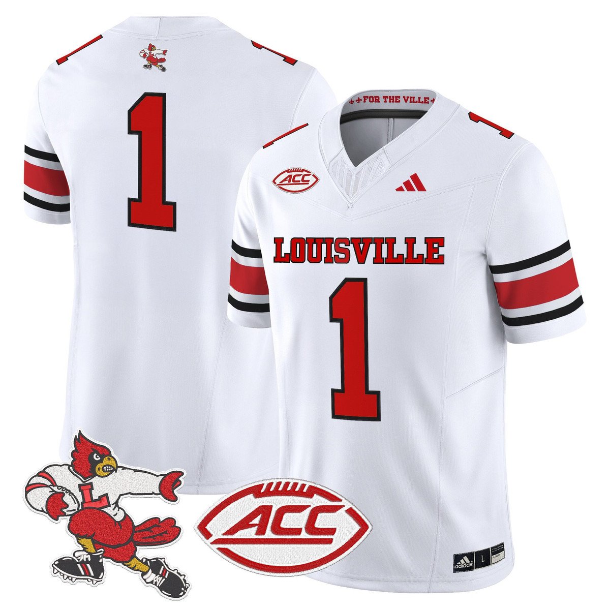 Team Jersey #1 Louisville Cardinals 1980s Throwback Limited Stitched White