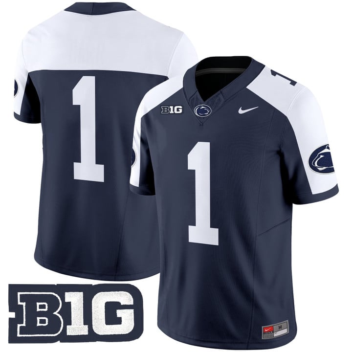 Team Jersey #1 No Name Penn State Nittany Lions 2025 Vapor Stitched Navy Alter