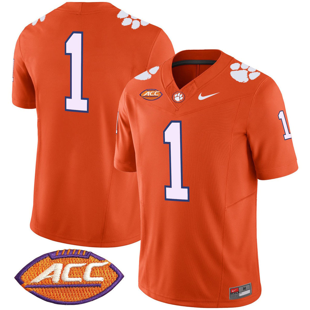 Team Jersey #1 Clemson Tigers 2025 Vapor Limited Stitched Orange
