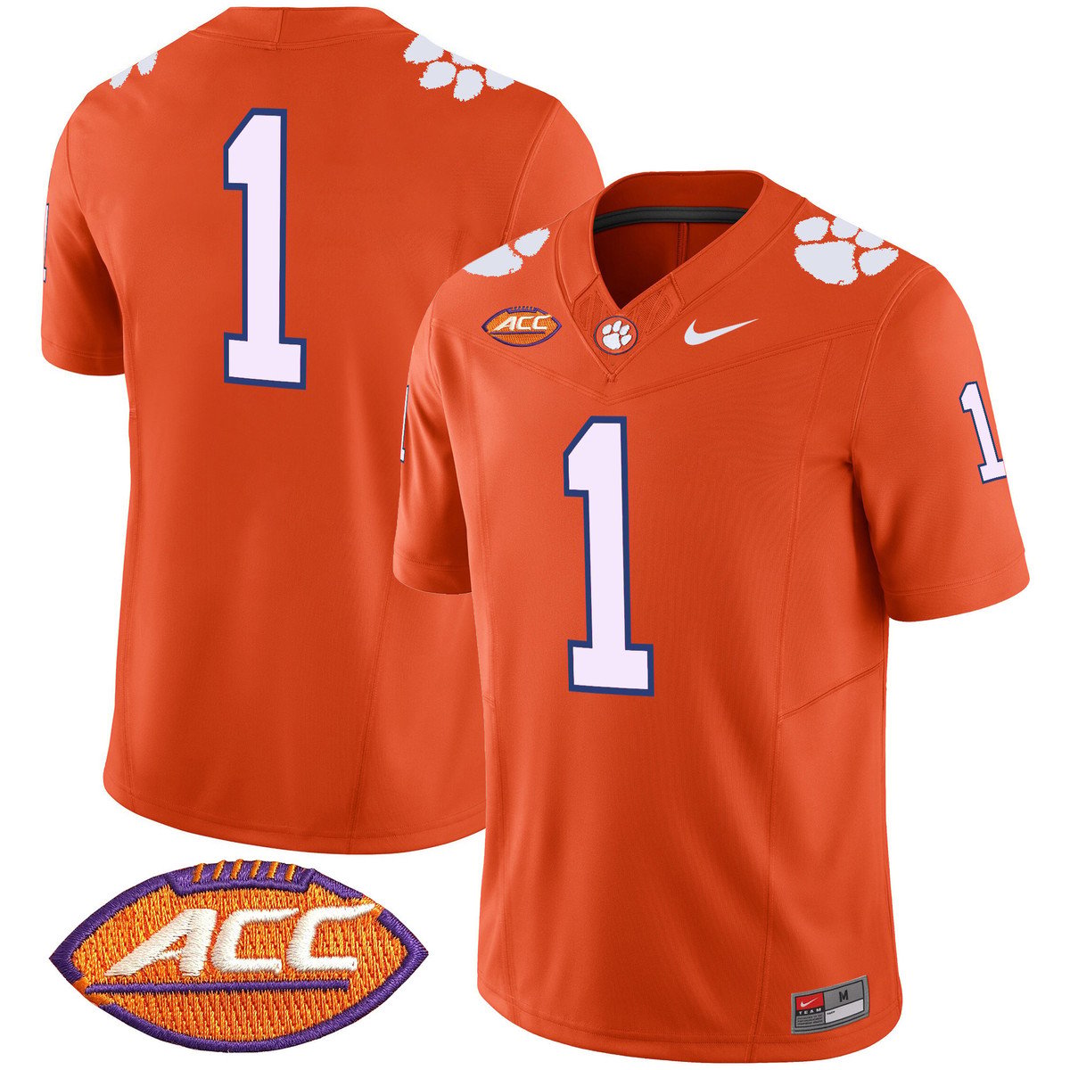 Team Jersey #1 Clemson Tigers 2025 Vapor Limited Stitched Orange