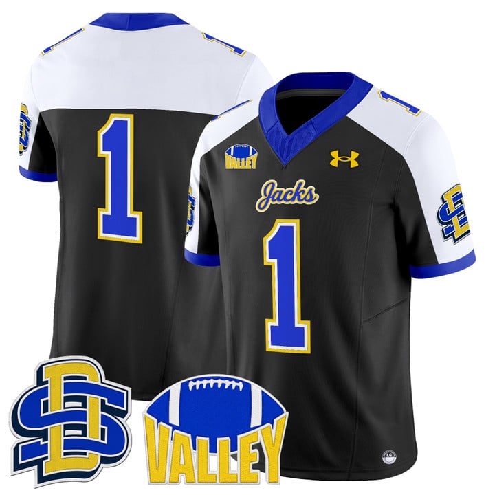 Team Jersey #1 South Dakota State Jackrabbits 2025 Stitched Black Alter
