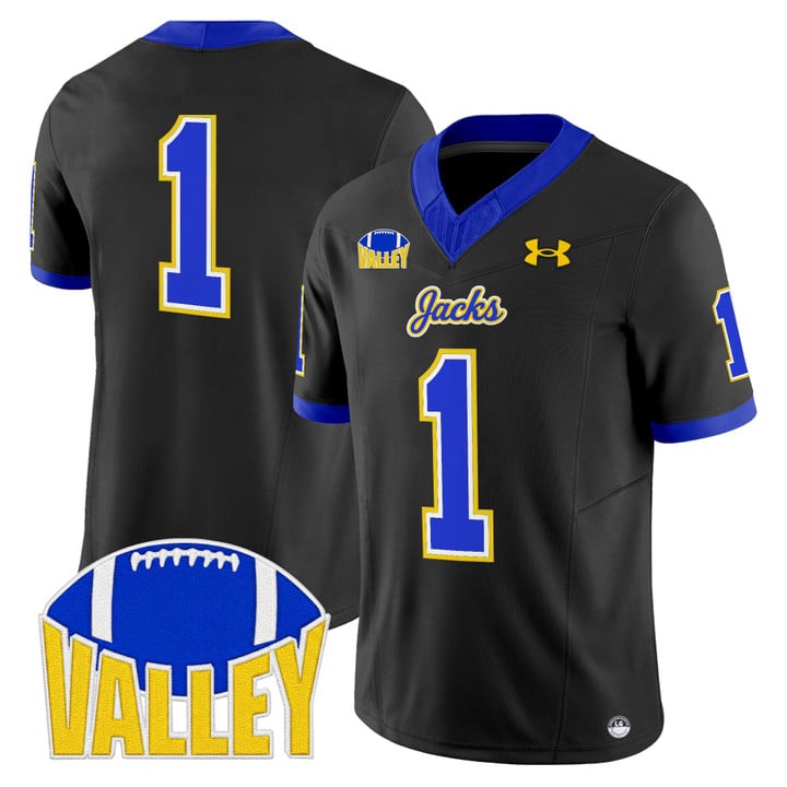 Team Jersey #1 South Dakota State Jackrabbits 2025 Stitched Black