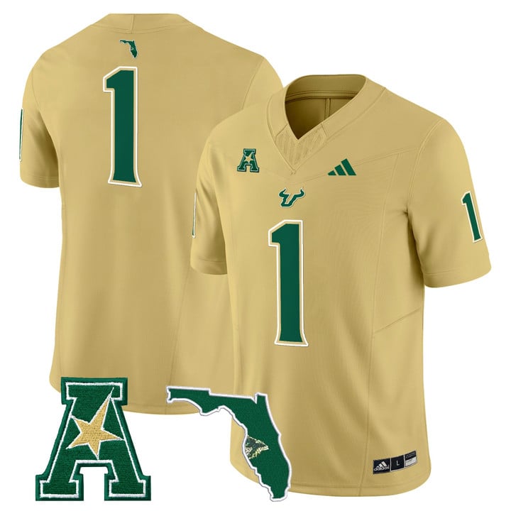 Team Jersey #1 South Florida Bulls 2025 Vapor Limited Stitched Gold
