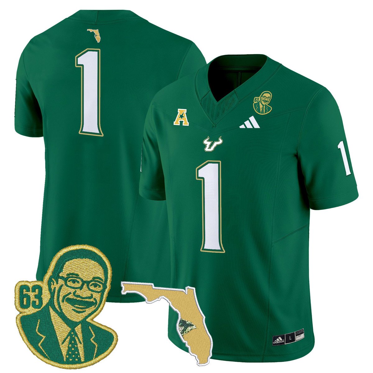 Team Jersey #1 South Florida Bulls Lee Roy Selmon Legacy Stitched Green
