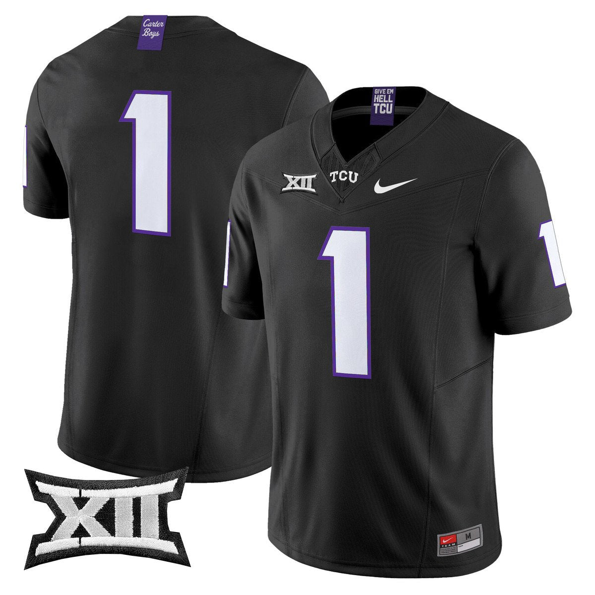 Team Jersey #1 TCU Horned Frogs 2025 Vapor Limited Stitched Black
