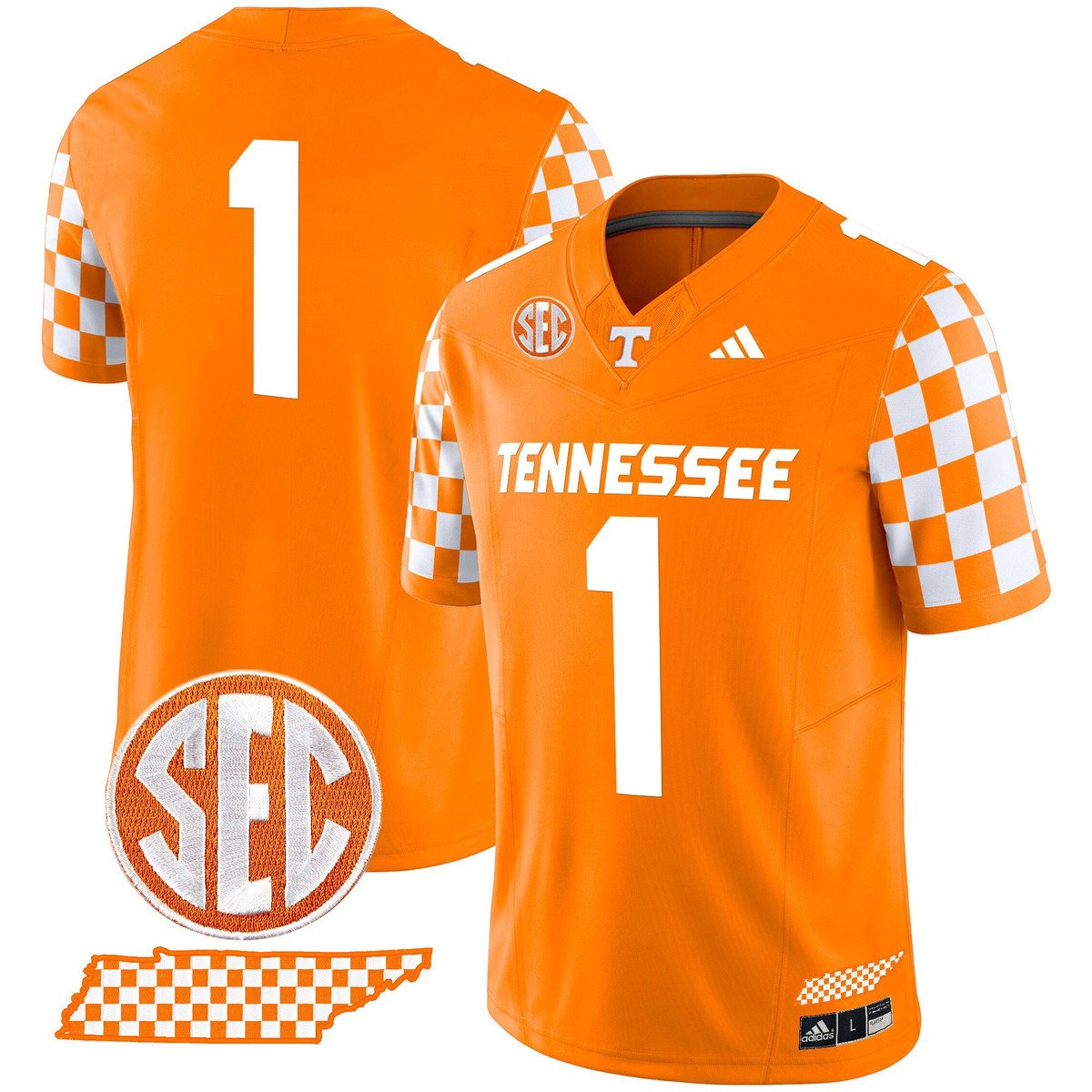 Team Jersey #1 Tennessee Vols Rebrand 2026 Checkerboard Stitched Orange
